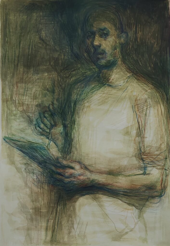 35×25cm Kagit Uzerine Guaj Boya Ve Yagli Kalem 2023 706x1024