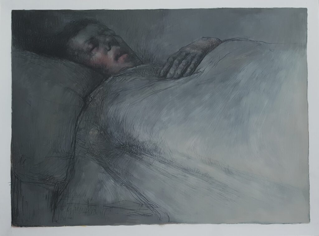 43×57cm kağıt üzerine akkrilik boya ve füzen 2020