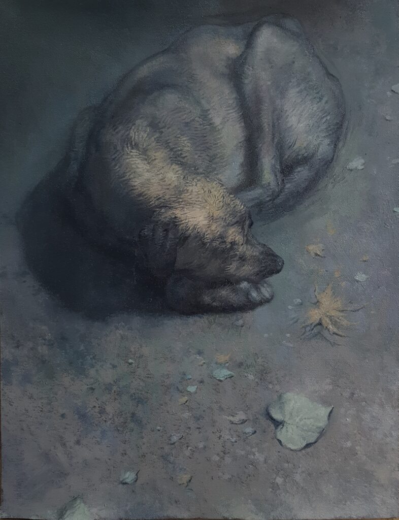 45×34,5cm 2022 tuval üzerine yağlıboya.